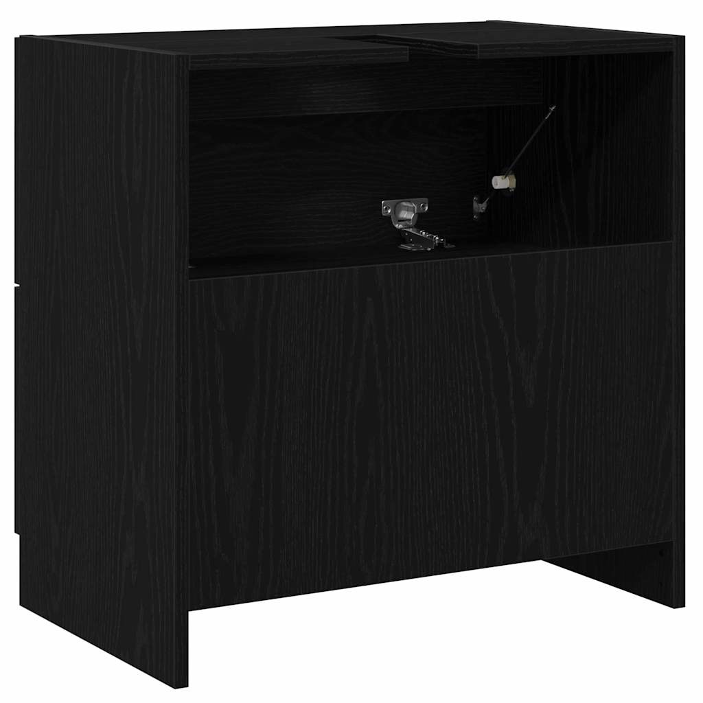 Baderomsskap med skuff Svart Eik 59 x 37 x 59 cm Konstruert tre