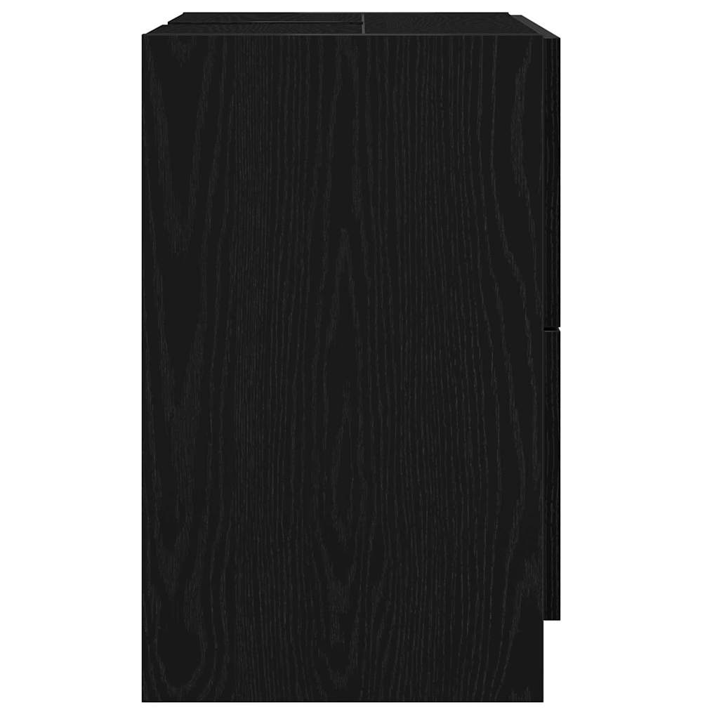 Baderomsskap med skuff Svart Eik 59 x 37 x 59 cm Konstruert tre