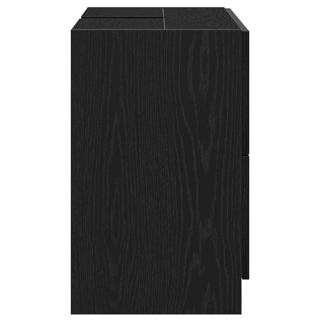Baderomsskap med skuff Svart Eik 78 x 37 x 59 cm Konstruert tre