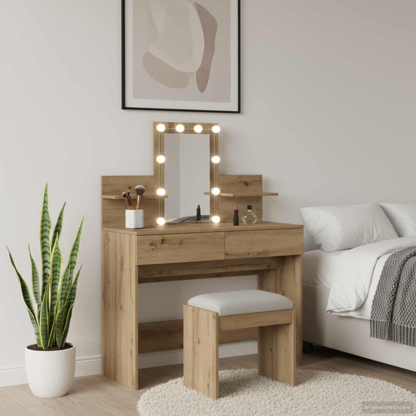 Sminkebord Artisan Eik 100 x 40 x 130 cm Konstruert tre