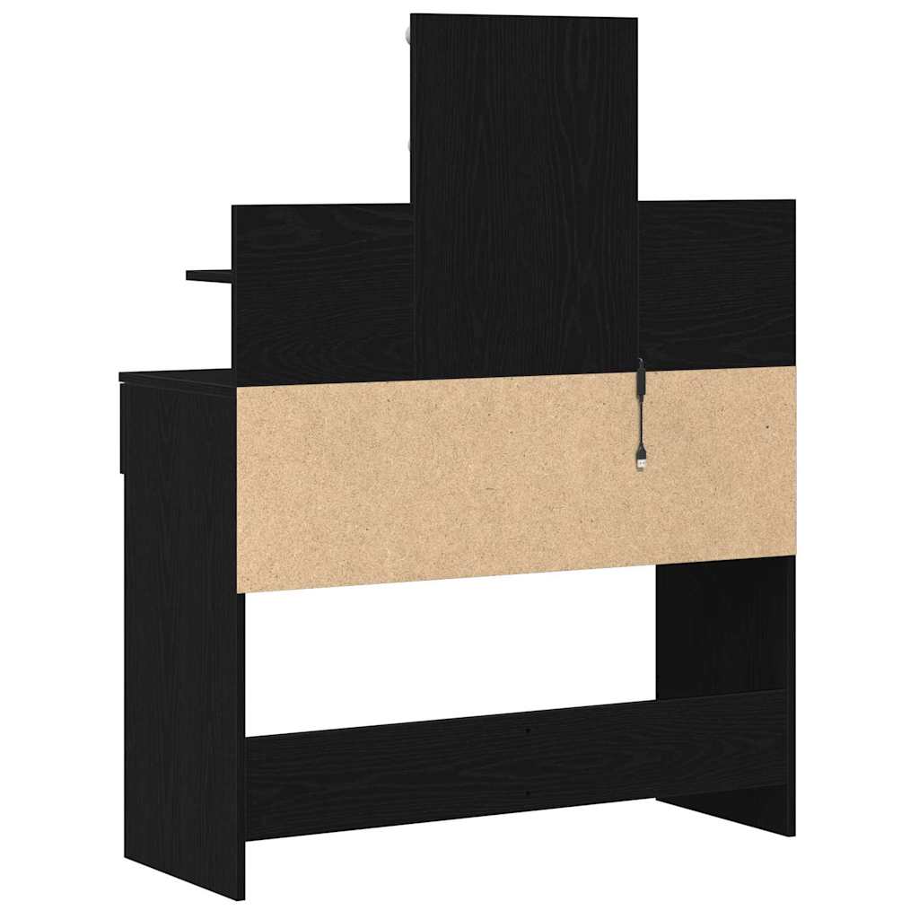 Sminkebord med skuff Svart Eik 100 x 40 x 130 cm Konstruert tre
