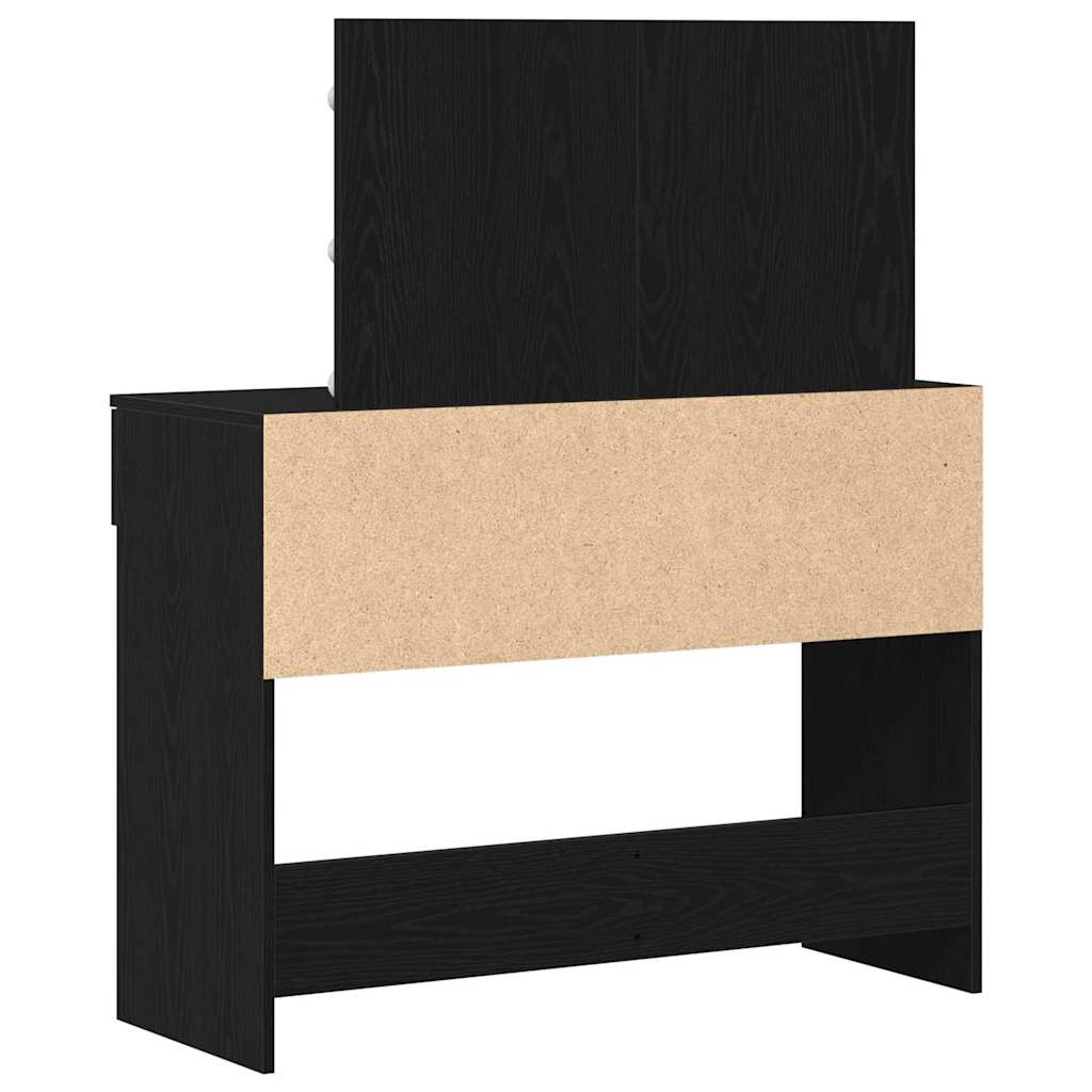 Sminkebord med skuff Svart Eik 100 x 40 x 120 cm Konstruert tre