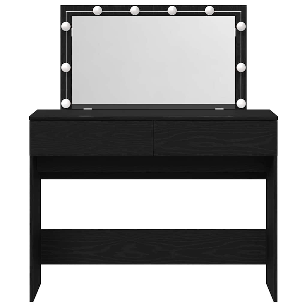 Sminkebord med skuff Svart Eik 100 x 40 x 120 cm Konstruert tre