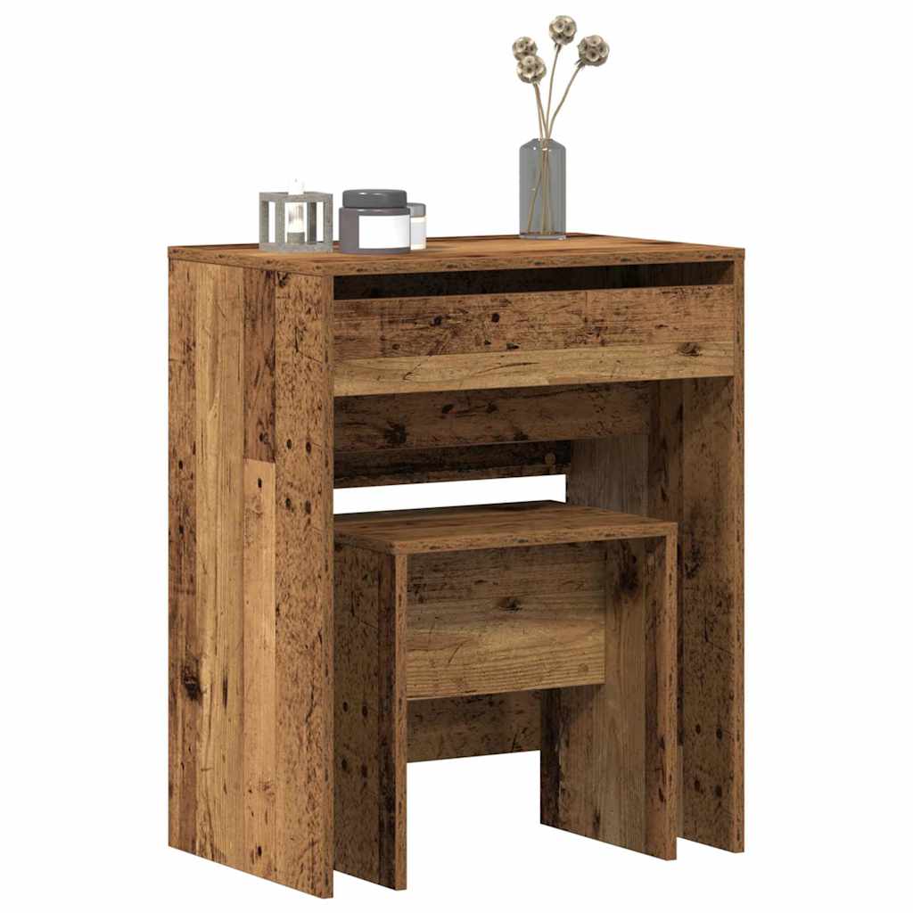 Speilbord med skuff Gamle tre 60 x 40 x 75 cm Konstruert tre