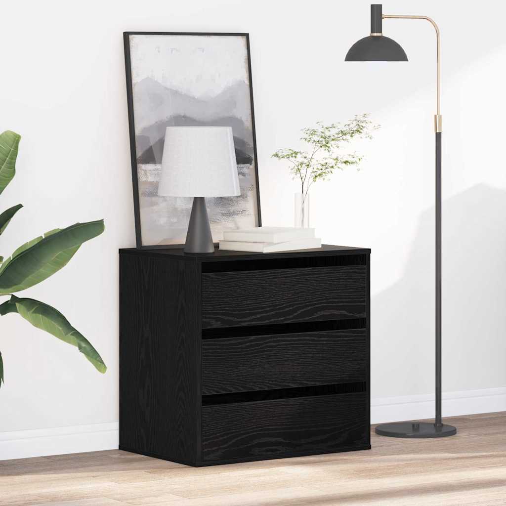Skuffeskap med skuff Svart 61 x 41 x 58 cm Konstruert tre
