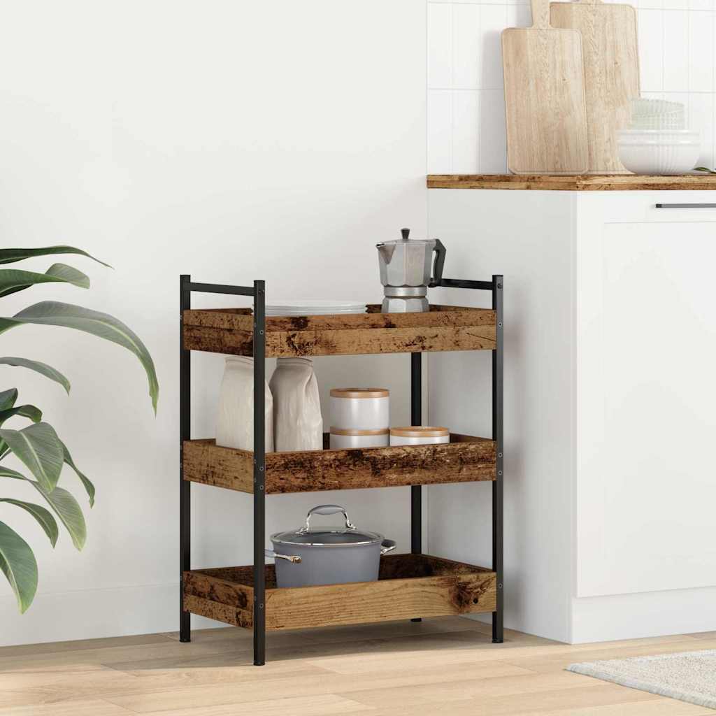 Kjøkkenvogn Gammelt tre 50 x 30 x 70 cm Konstruert tre