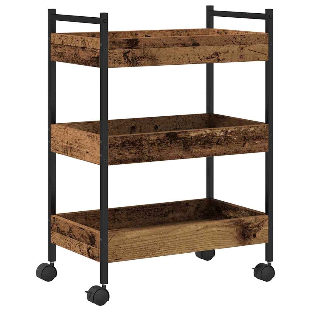 Kjøkkenvogn Gammelt tre 50 x 30 x 70 cm Konstruert tre