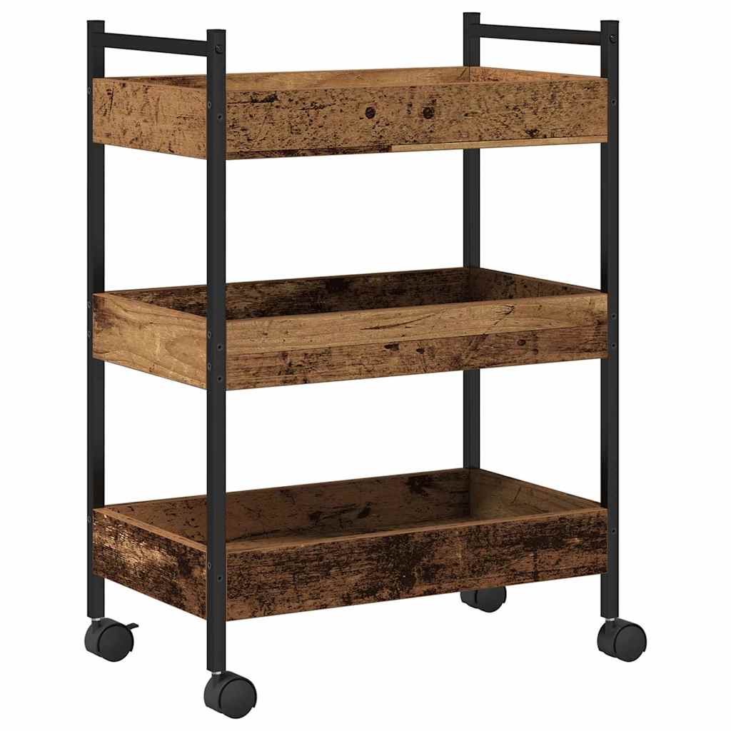 Kjøkkenvogn Gammelt tre 50 x 30 x 70 cm Konstruert tre