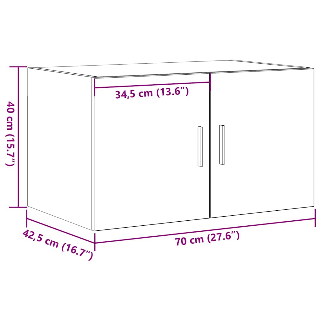 Veggskap Gammelt tre 70 x 42.5 x 40 cm Konstruert tre