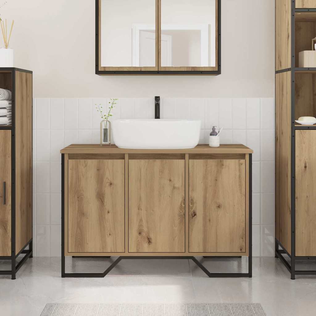 Baderomsvaskeskap Artisan Eik 91 x 35 x 60 cm Konstruert tre