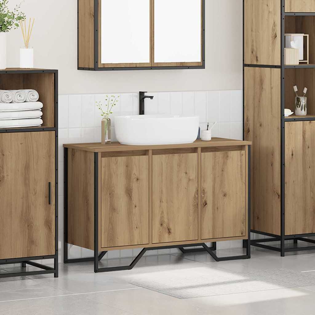 Baderomsvaskeskap Artisan Eik 91 x 35 x 60 cm Konstruert tre