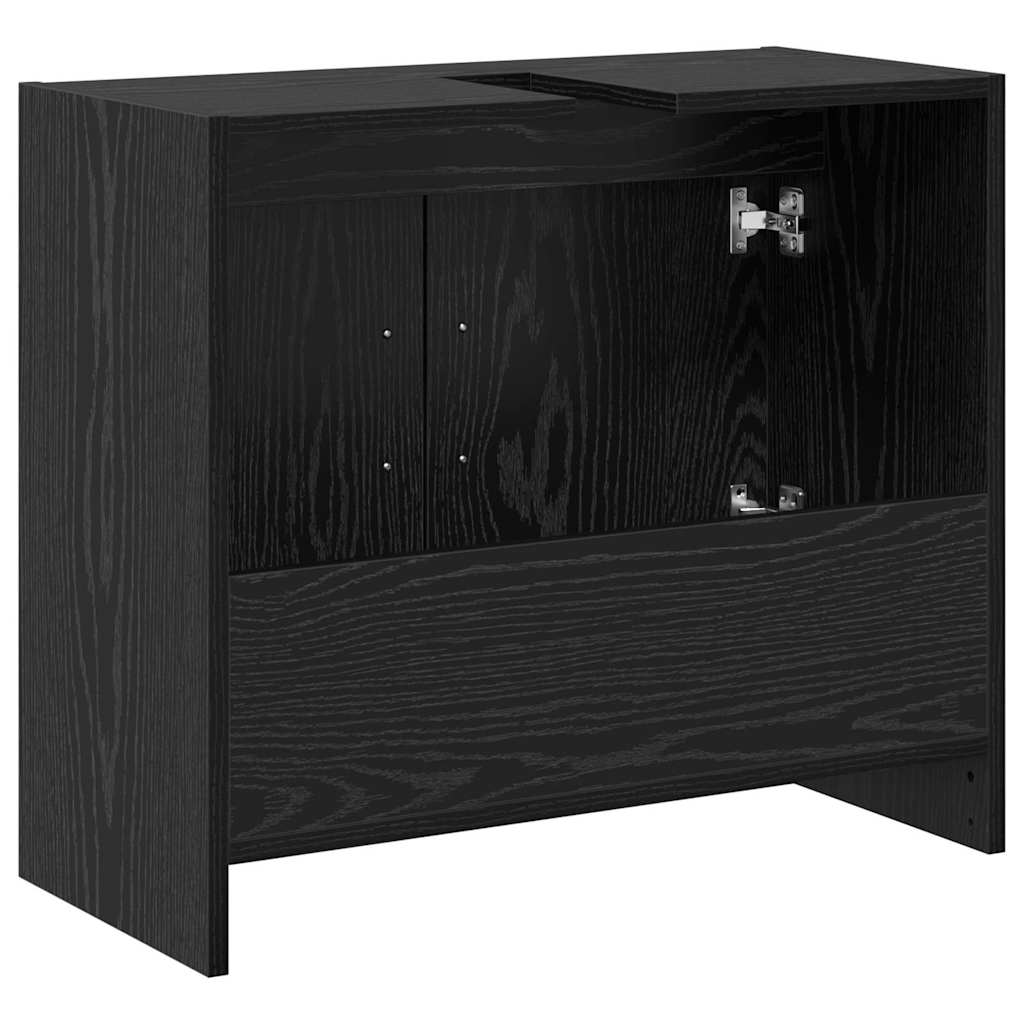Baderomsskap med dør Svart Eik 63 x 29 x 55 cm Konstruert tre