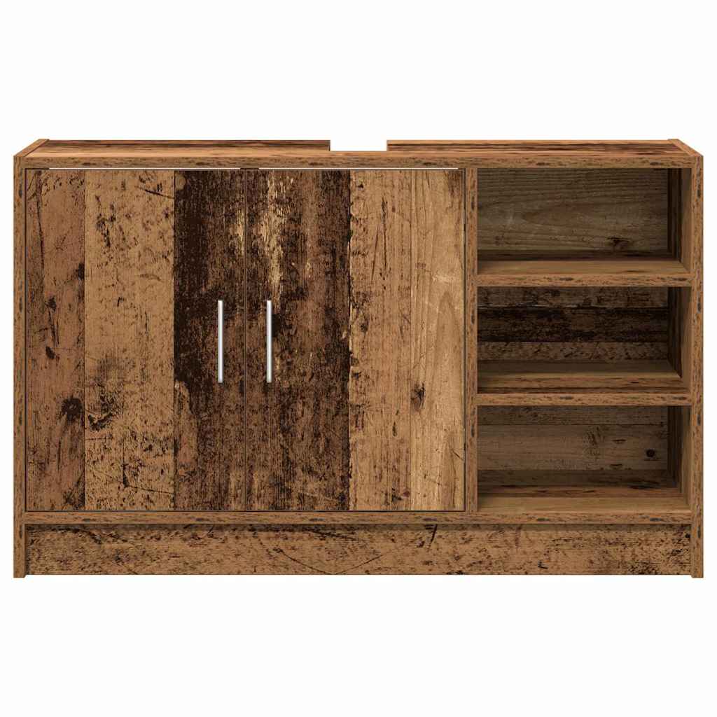 Baderomsskap med hylle Gamle tre 90 x 29 x 55 cm Konstruert tre