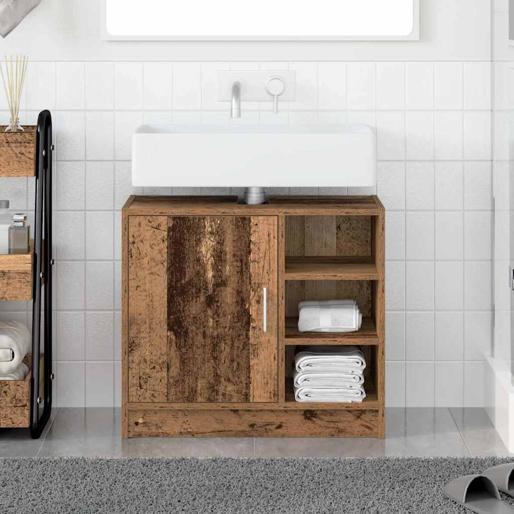 Baderomsskap med hylle Gamle tre 63 x 29 x 55 cm Konstruert tre