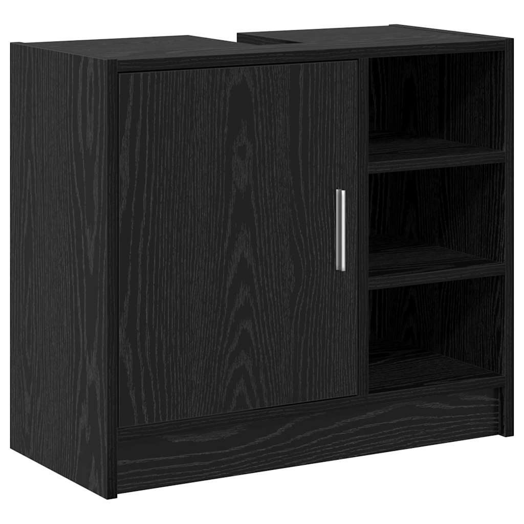 Baderomsskap med hylle Svart Eik 63 x 29 x 55 cm Konstruert tre