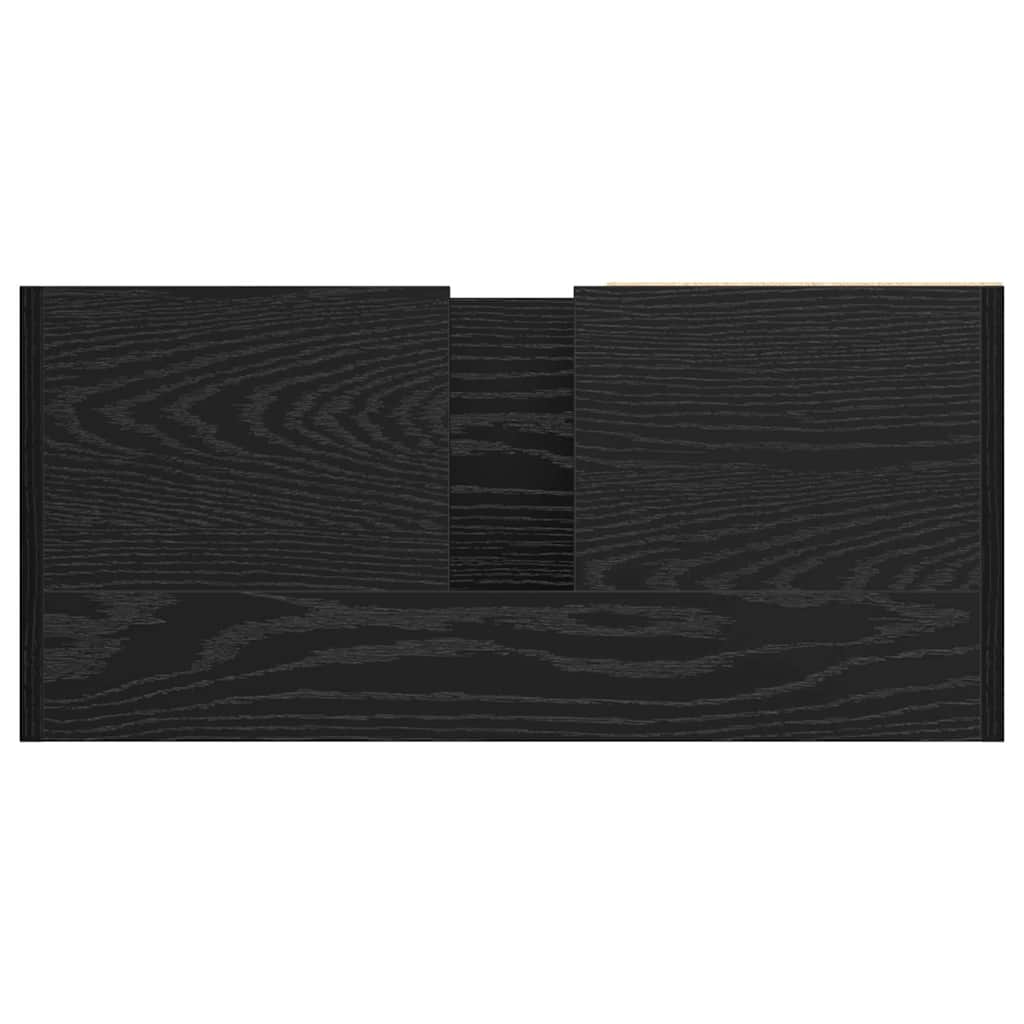 Baderomsskap med hylle Svart Eik 63 x 29 x 55 cm Konstruert tre