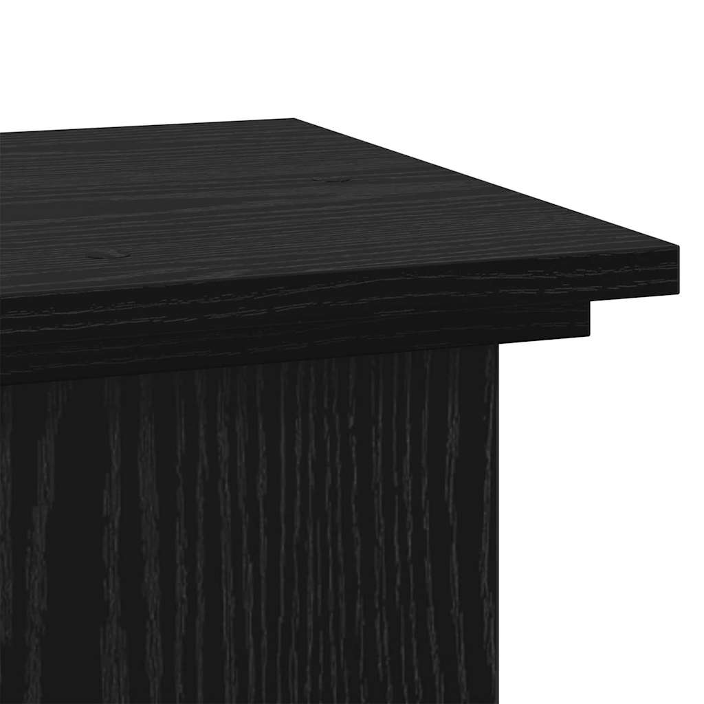 Planteholder Svart Eik 33 x 33 x 100 cm Konstruert tre