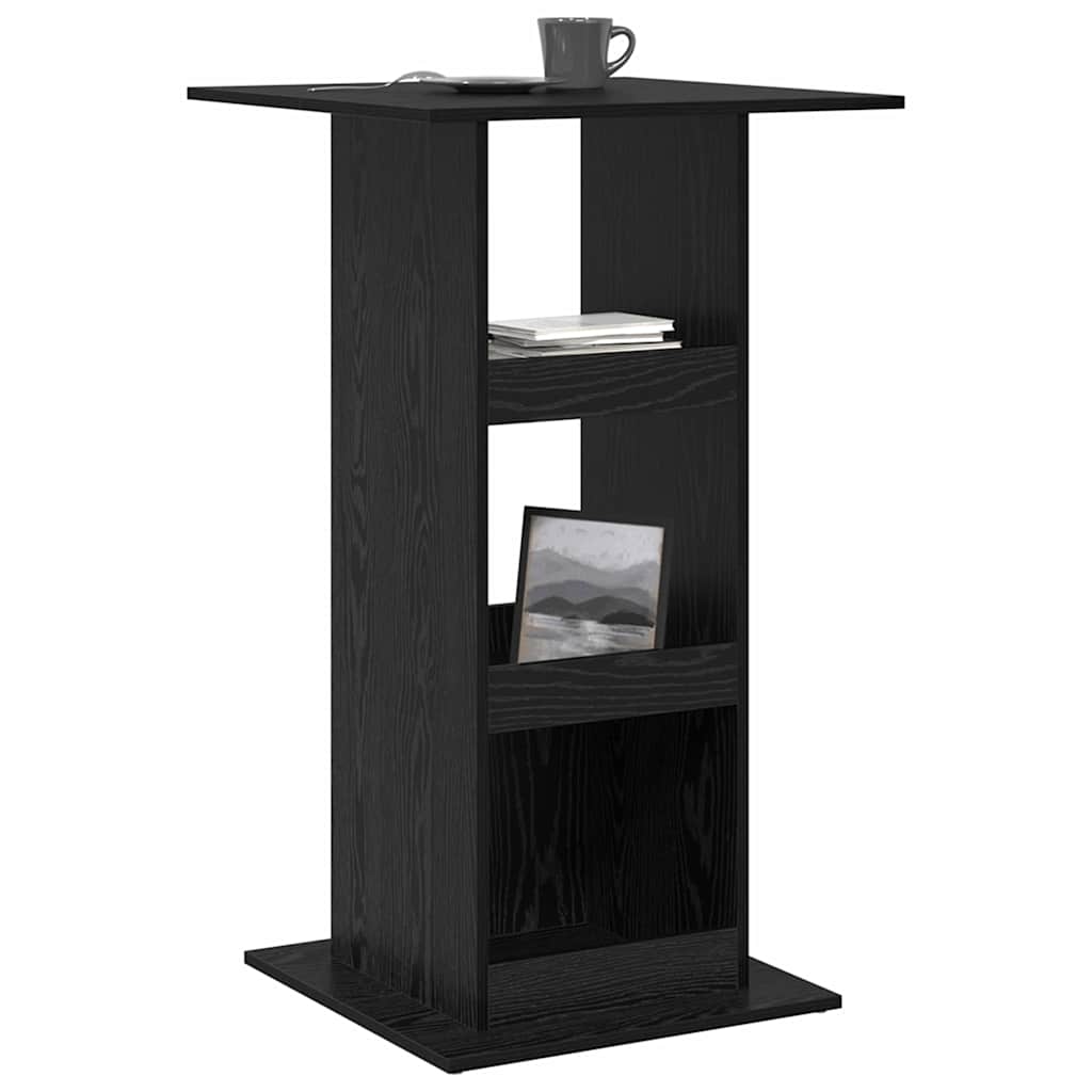 Barbord med hylle Svart Eik 60 x 60 x 100 cm Konstruert tre