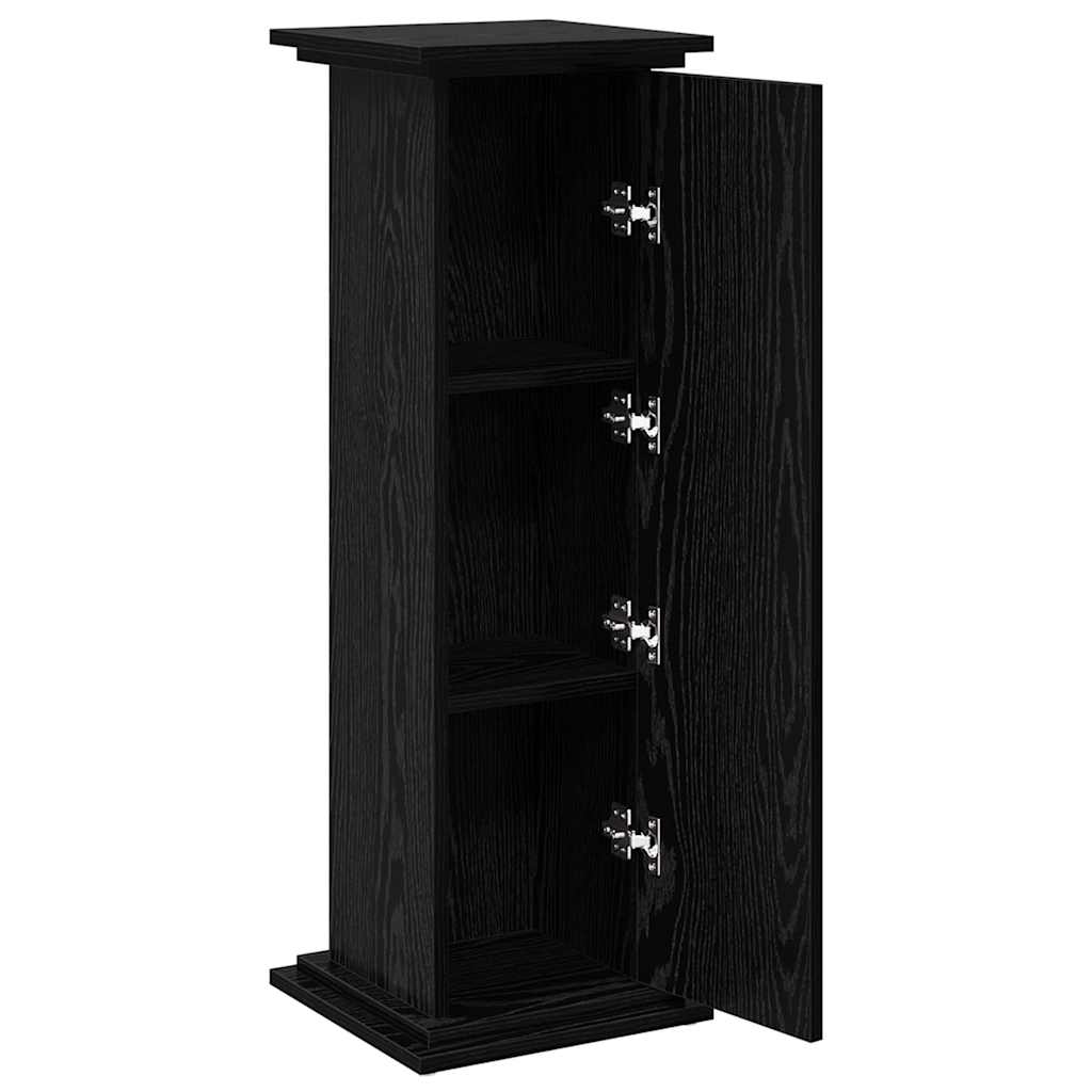 Visningsstativ med dør Svart Eik 31 x 30 x 90 cm Konstruert tre