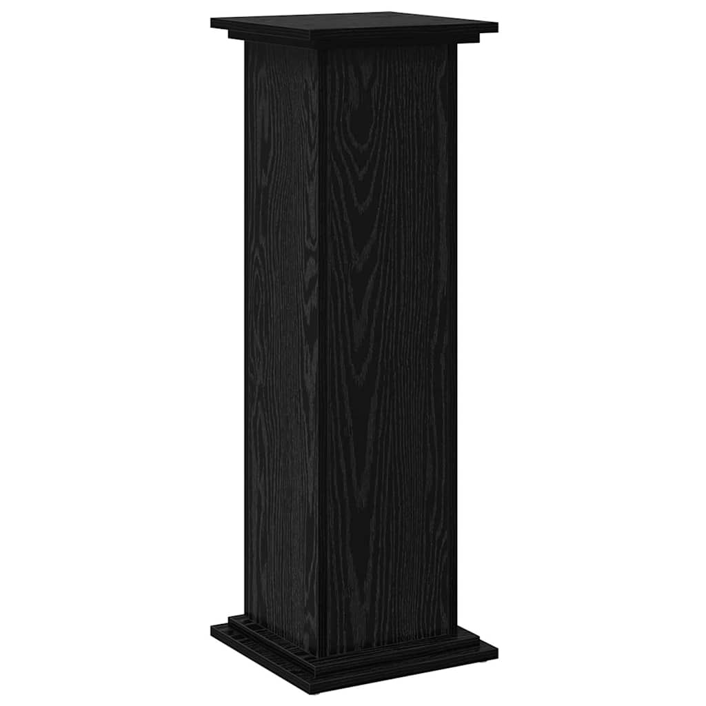 Visningsstativ med dør Svart Eik 31 x 30 x 90 cm Konstruert tre