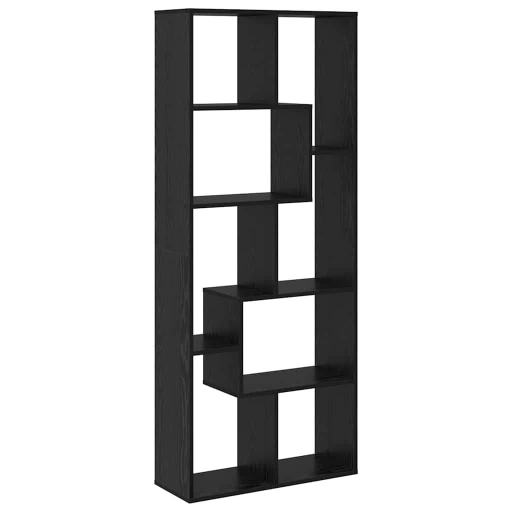 Bokskap 8 nivåer 67 x 25 x 162 cm Konstruert tre Svart Eik