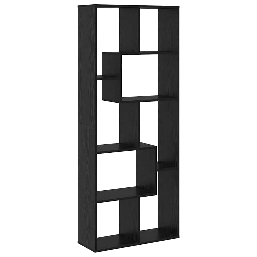 Bokskap 8 nivåer 67 x 25 x 162 cm Konstruert tre Svart Eik