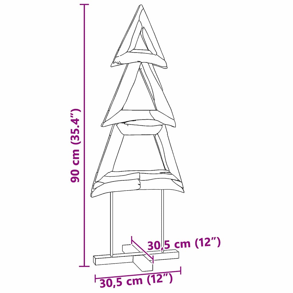 Juletre med stativ Brun 90 cm Heltre teak