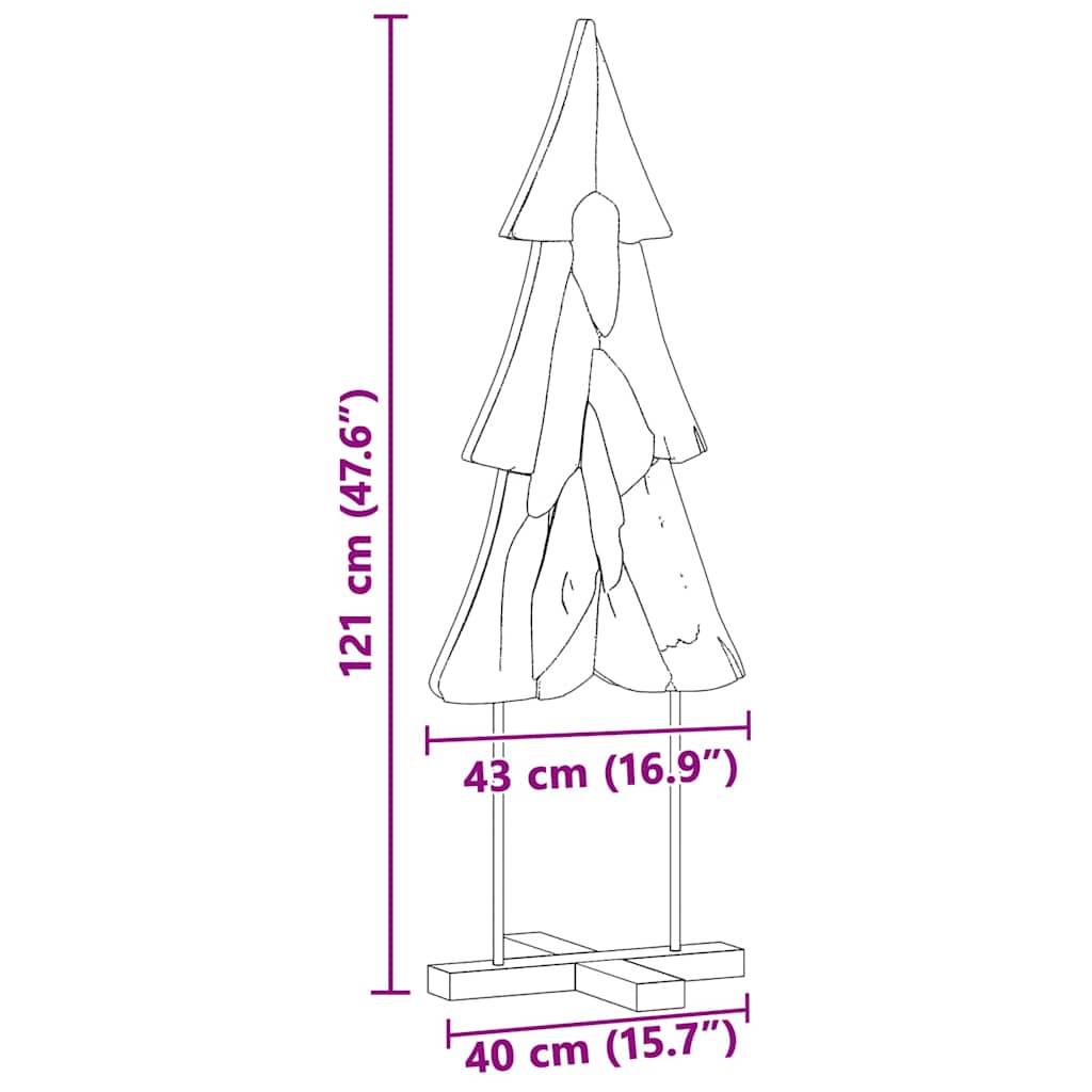 Juletre med stativ Brun 121 cm Heltre teak