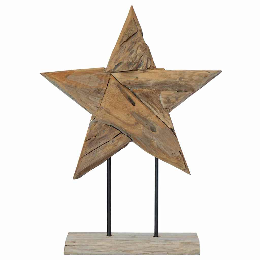 Juletre Stjerne Brun 43,5 x 13,5 x 59 cm Massivt Teaktre