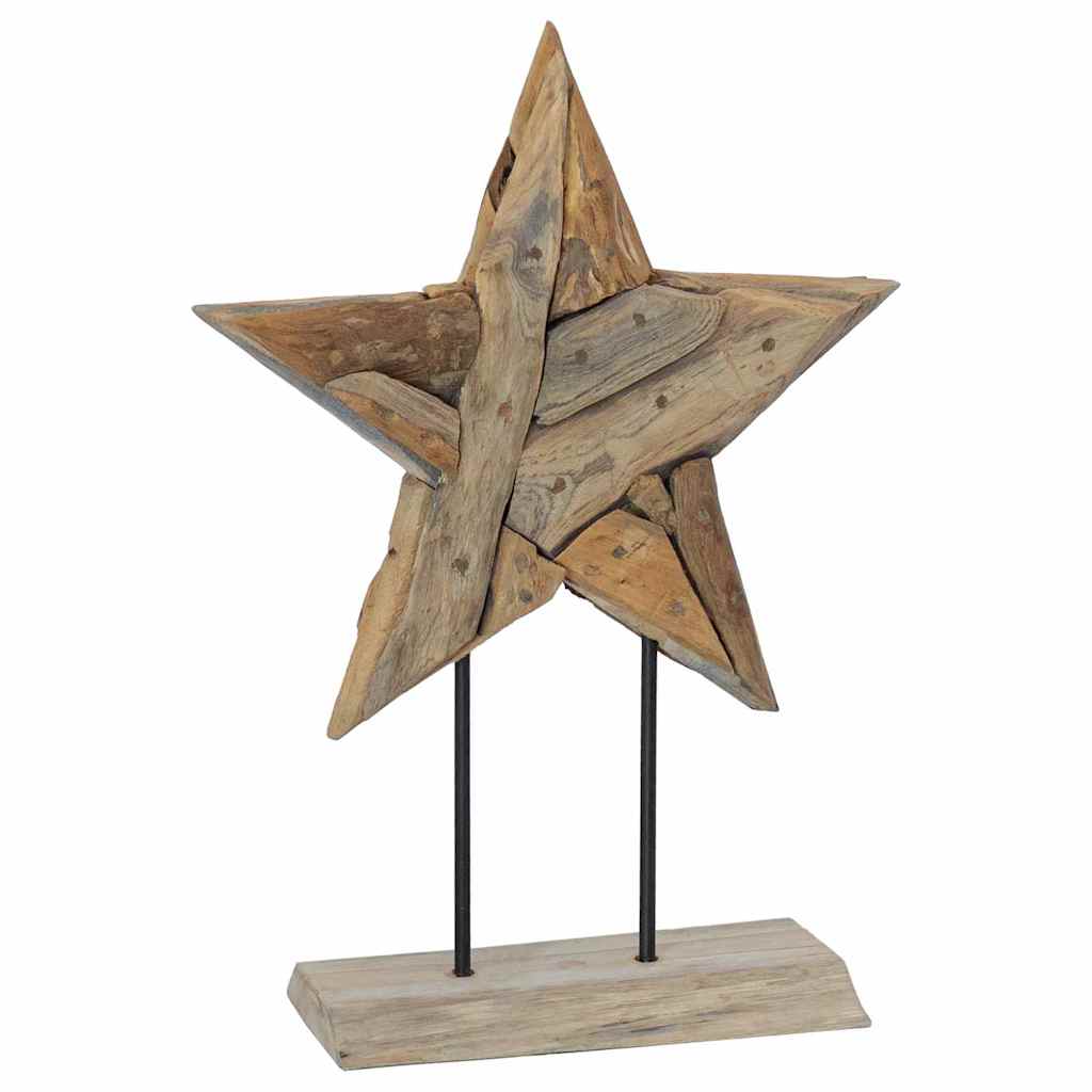 Juletre Stjerne Brun 43,5 x 13,5 x 59 cm Massivt Teaktre