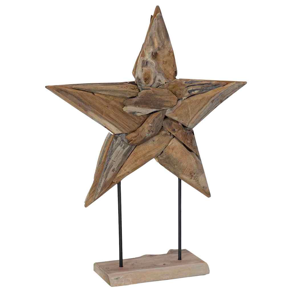 Juletre Stjerne Brun 59,5 x 18 x 74 cm Massivt Teaktre