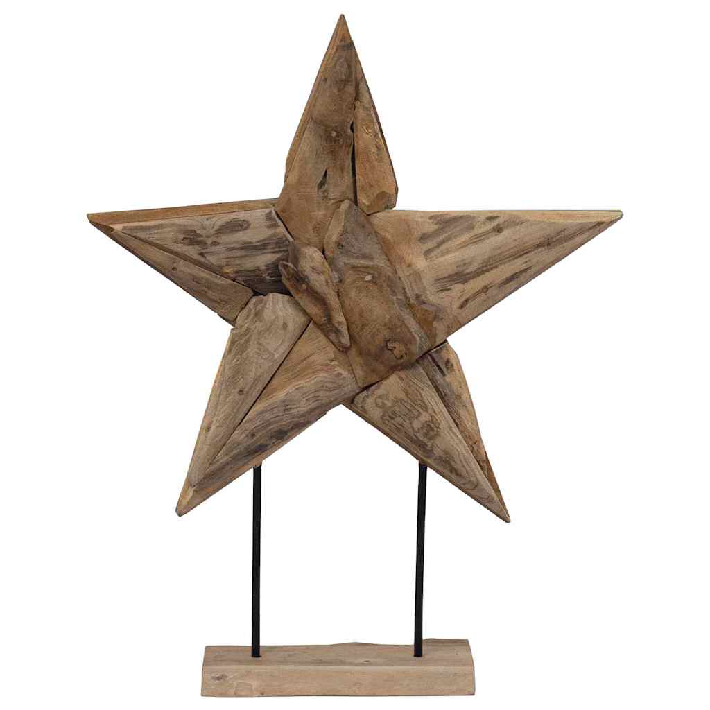 Juletre Stjerne Brun 59,5 x 18 x 74 cm Massivt Teaktre