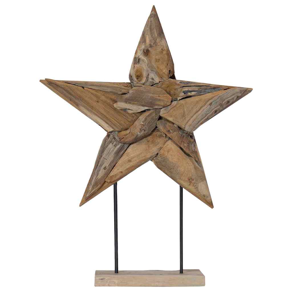 Juletre Stjerne Brun 59,5 x 18 x 74 cm Massivt Teaktre