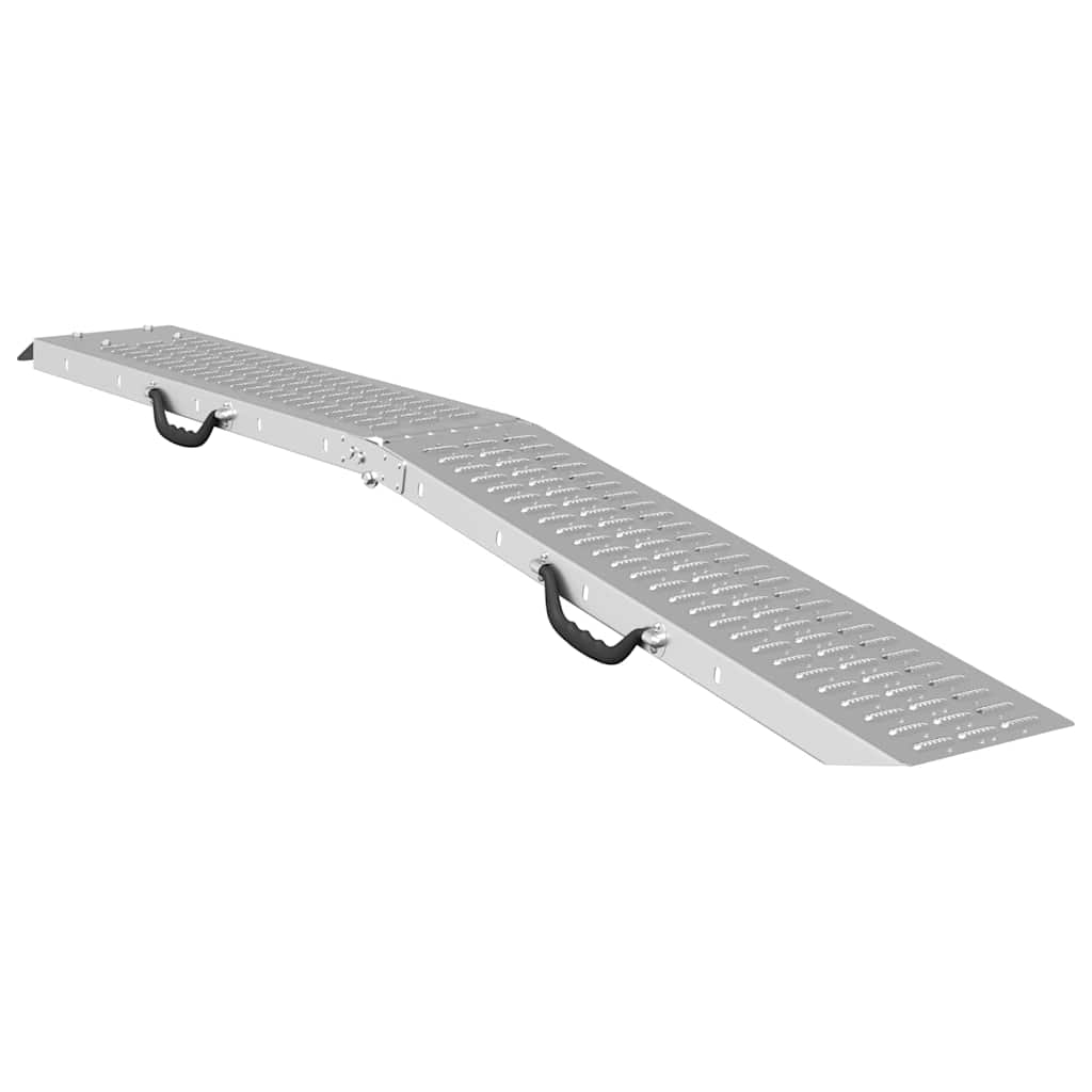 Sammenleggbar rampe 200kg per rampe sølv 186 x 23 x 4,5 cm