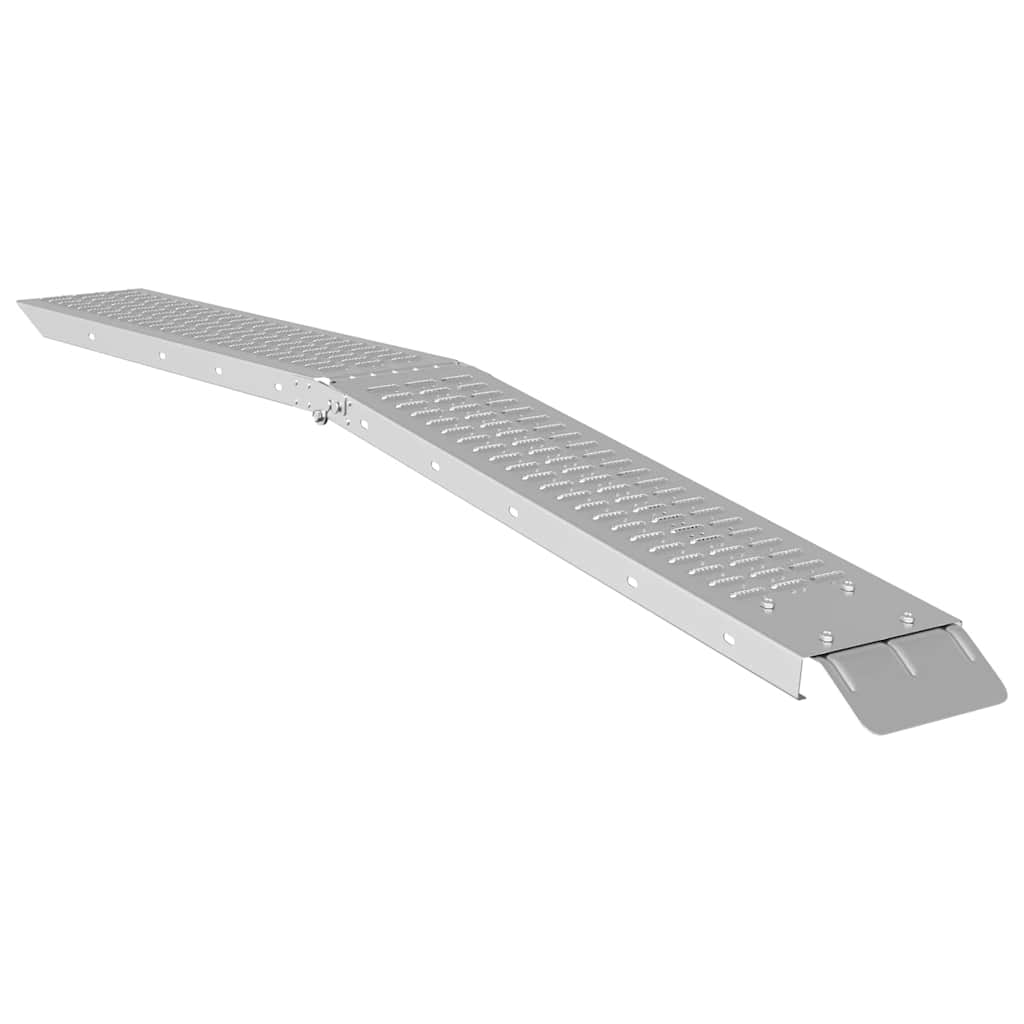 Sammenleggbar rampe 200kg per rampe sølv 186 x 23 x 4,5 cm