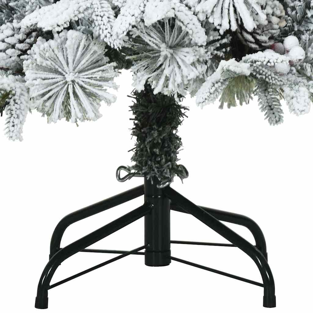 Kunstig svingbar juletre med snødekk med stativ Hvit 150 cm