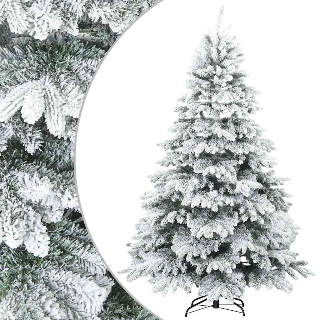 Kunstig svingbar juletre med snødekk med stativ Hvit 180 cm