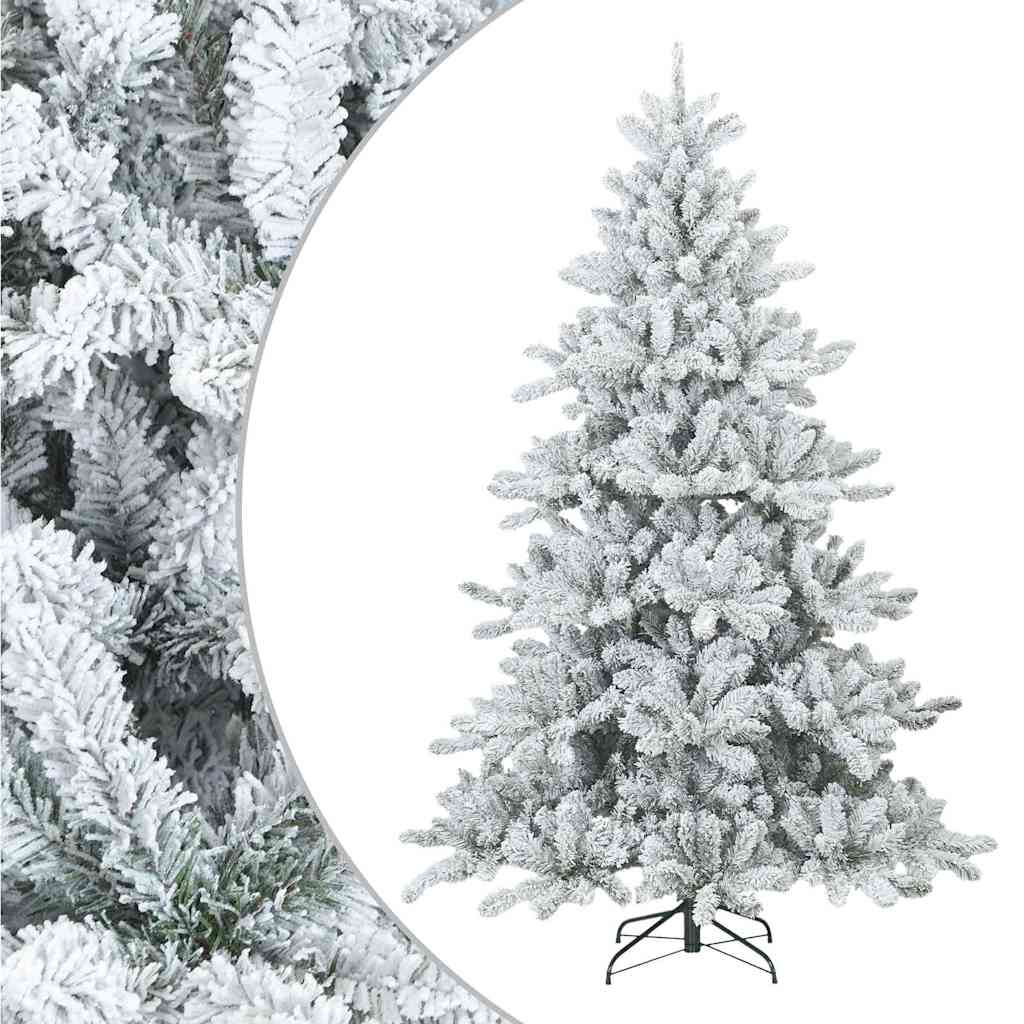 Kunstig svingbar juletre med snødekk Hvit 180 cm PVC, stål