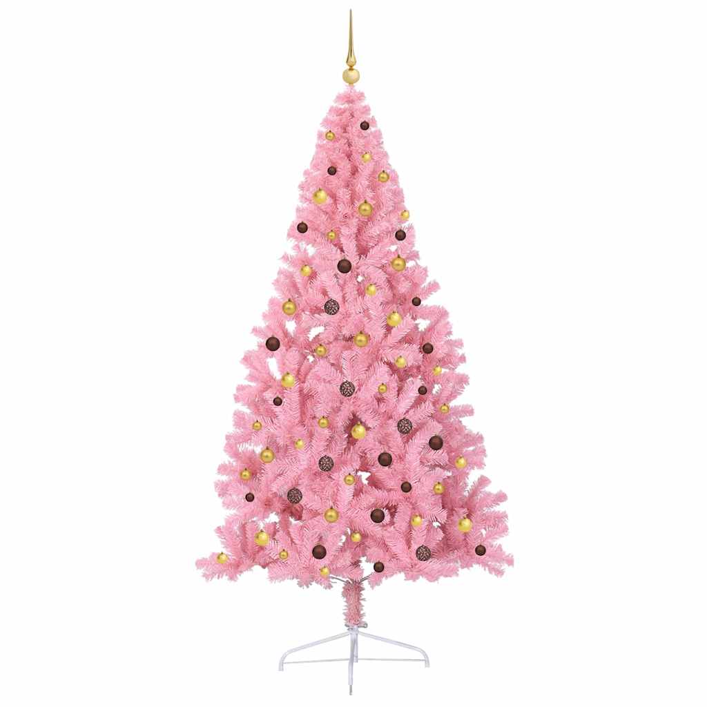 Kunstig Forhåndsopplyst Juletre med 300 LED Rosa 240 cm PVC