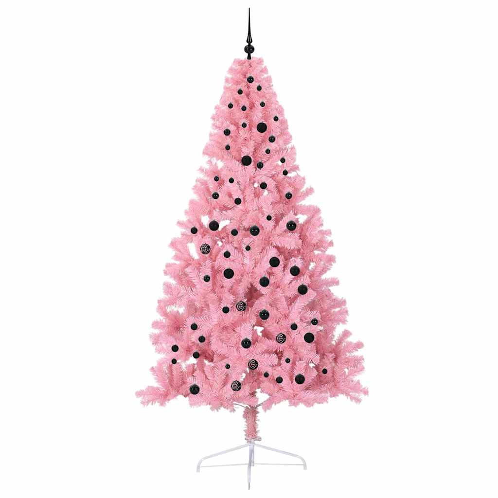 Kunstig Forhåndsopplyst Juletre med 300 LED Rosa 240 cm PVC