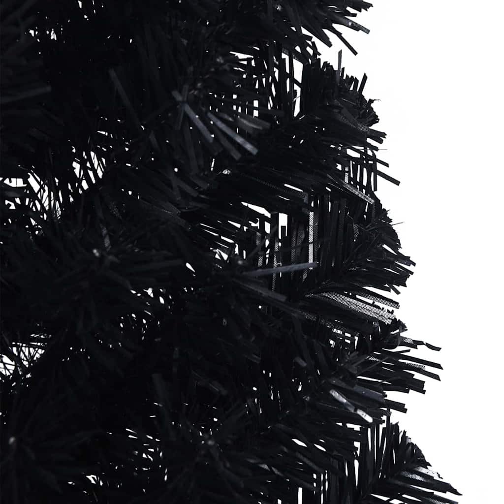 Kunstig Forhåndsopplyst Juletre med 150 LED Svart 150 cm PVC