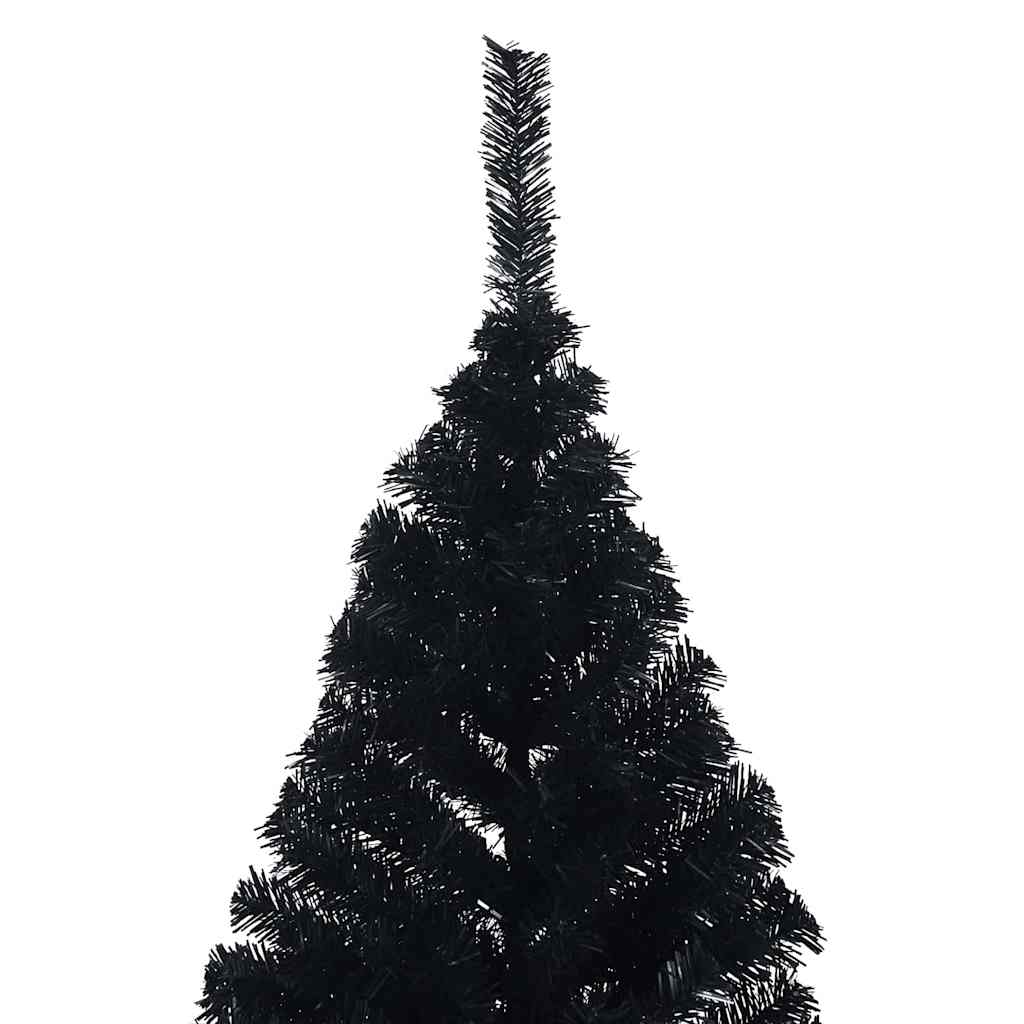 Kunstig Forhåndsopplyst Juletre med 300 LED Svart 180 cm PVC