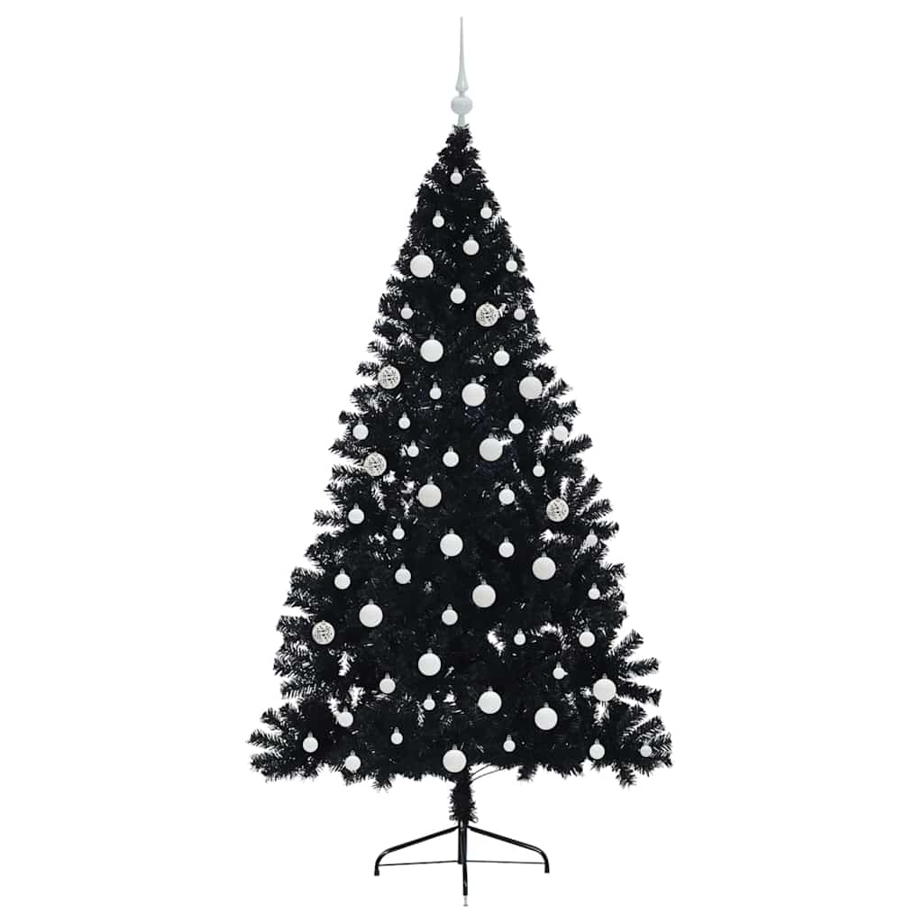 Kunstig Forhåndsopplyst Juletre med 300 LED Svart 180 cm PVC vidaXL