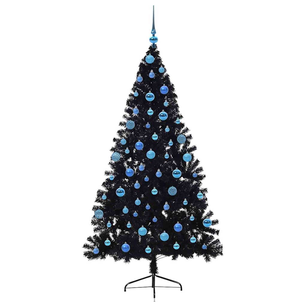 Kunstig Forhåndsopplyst Juletre med 300 LED Svart 180 cm PVC vidaXL