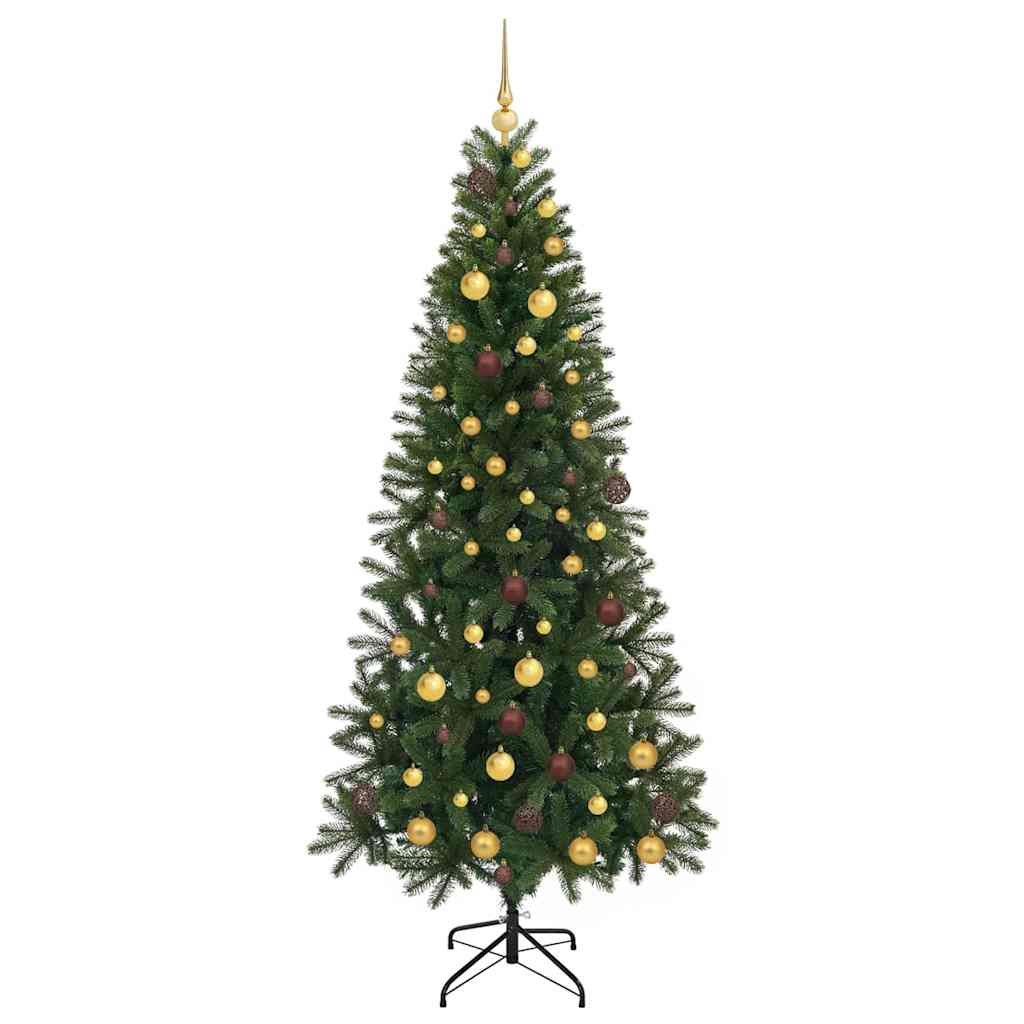 Kunstig juletre med 300 LED med stativ grønn 210 cm PE og PVC