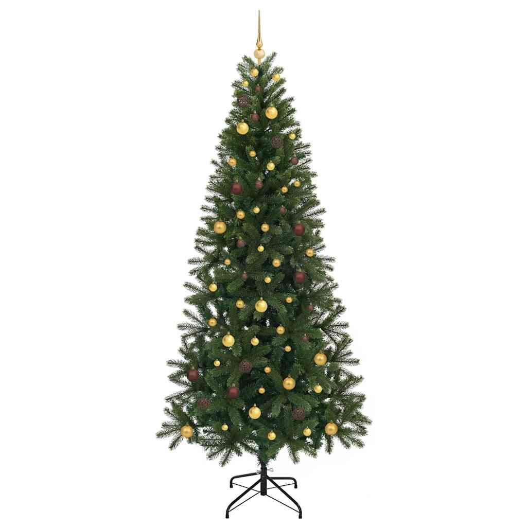 Kunstig juletre med 300 LED med stativ grønn 240 cm PE og PVC