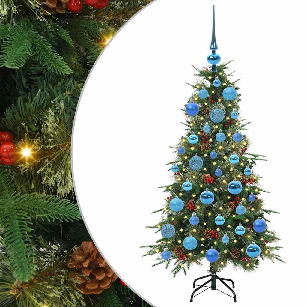 Kunstig sammensatt juletre med 150 LED grønn 120 cm PE og PVC