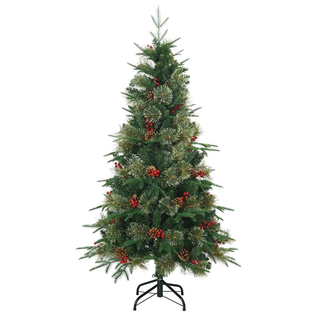 Kunstig sammensatt juletre med 150 LED grønn 150 cm PE og PVC