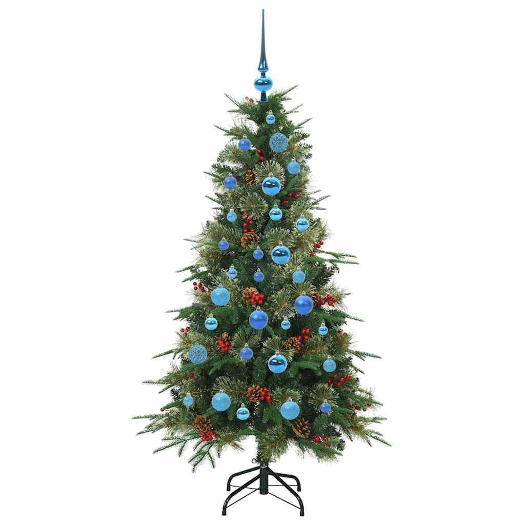 Kunstig sammensatt juletre med 150 LED grønn 150 cm PE og PVC