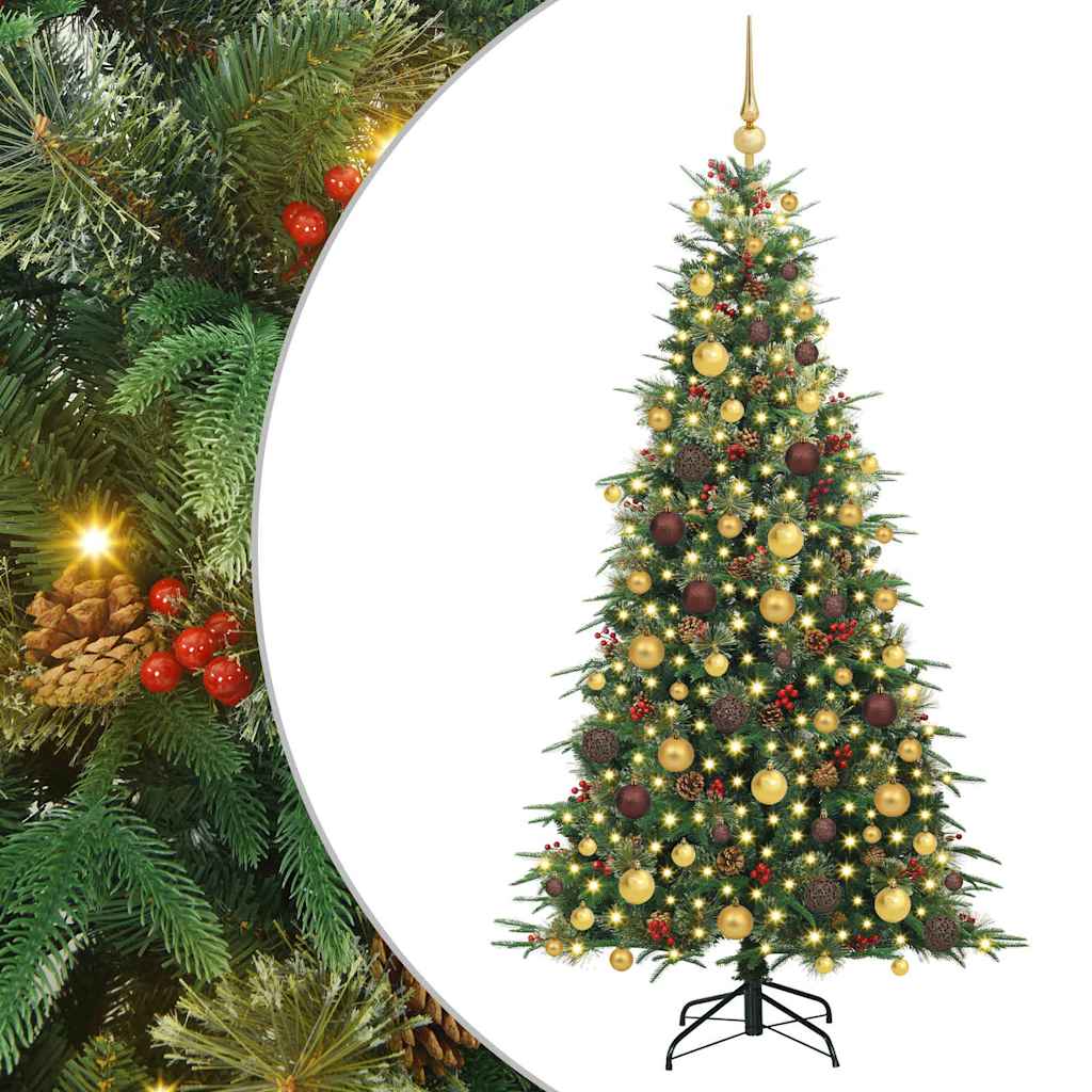 Kunstig sammensatt juletre med 300 LED grønn 180 cm PE og PVC